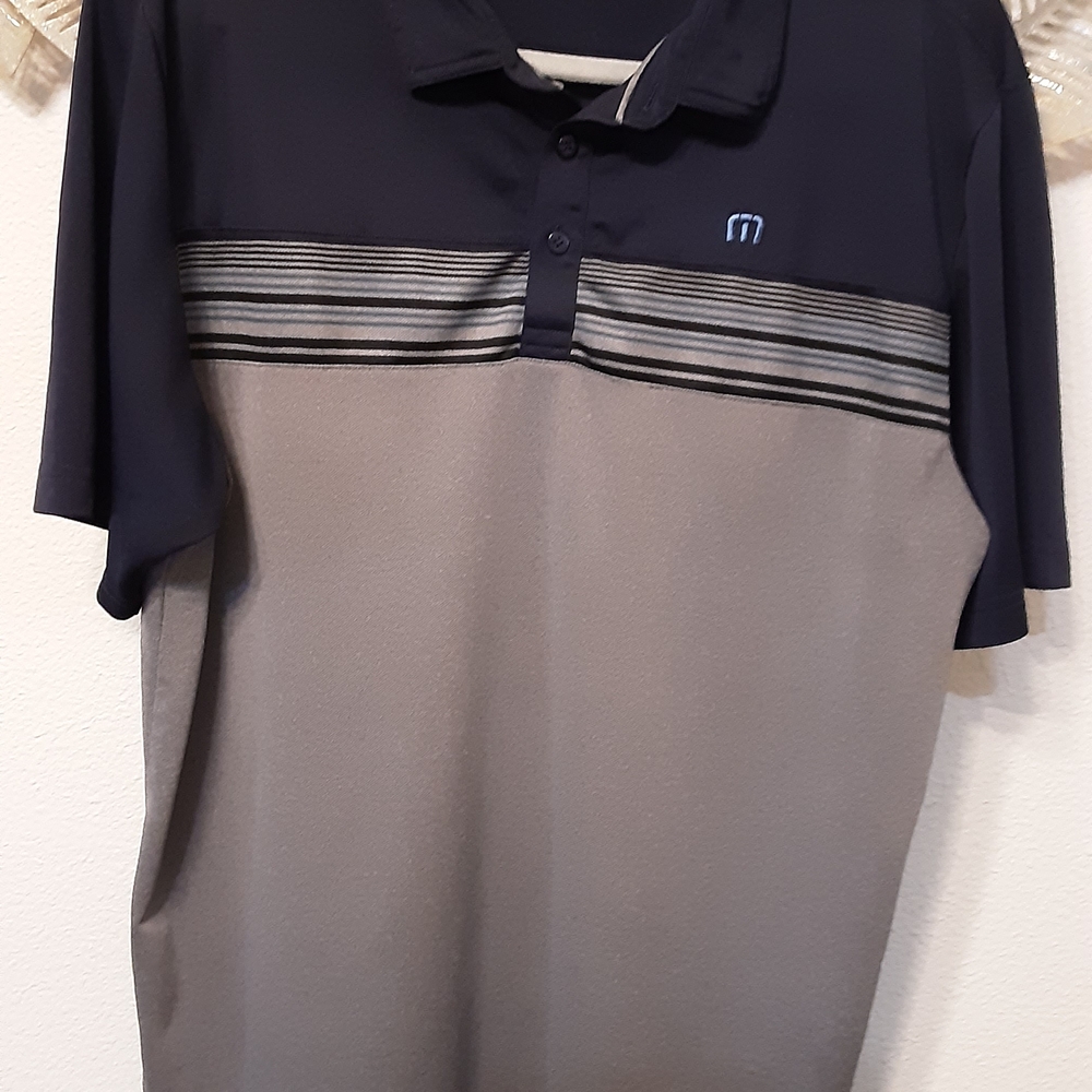 Travis Mathew Navy and Gray Polo Shirt. 2 Polo Shirts. Both L Size